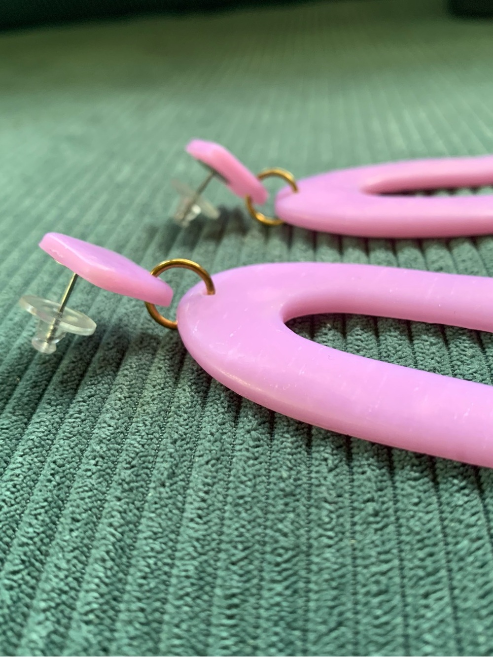 Pink Drop Clay Art Earrings - Lightweight Women’s Jewelry